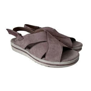 Earth Origins Womens Sz 8 M Tan Suede Carley Charlene Sandals Comfort Padded